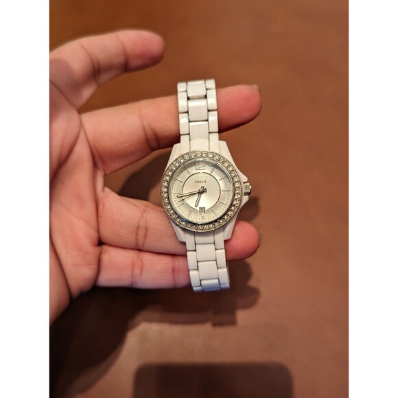 FOSSIL ES3251 White Tone Quartz Analog Women's Watch PARTS AS IS - Picture 1 of 8